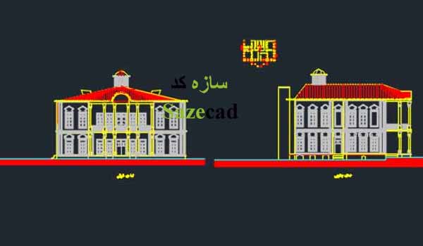 پلان عمارت سردار مفخم قزوین dwg (مدرسه امیرکبیر)